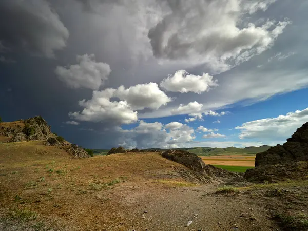 Prachtige Landschap Stormachtige Weer Dobrogea Roemenië — Stockfoto