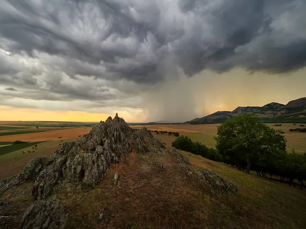 Prachtige Landschap Stormachtige Weer Dobrogea Roemenië — Stockfoto