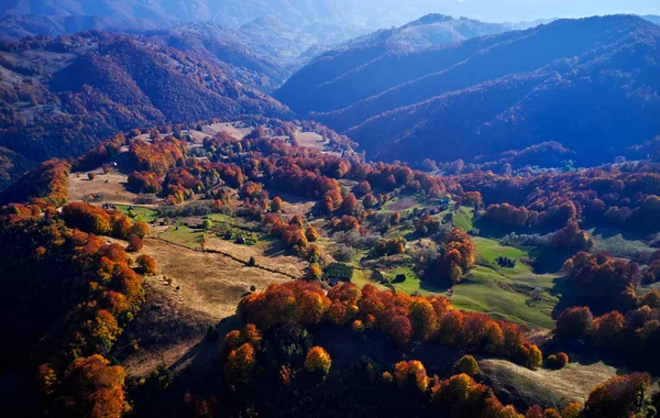 Вид Сельскую Местность Карпат Осенним Утром Румыния — стоковое фото