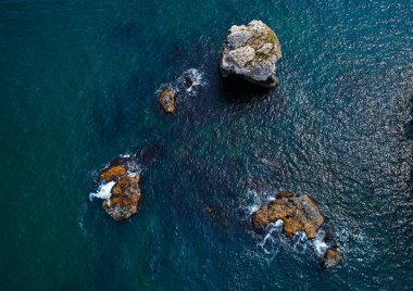 yaz, Tyulenovo, Bulgaristan Karadeniz kıyılarının havadan görünümü