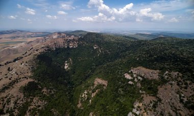 Hava panoramik Dobrogea alanları yaz, Romanya