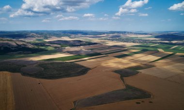 Hava panoramik Dobrogea alanları yaz, Romanya