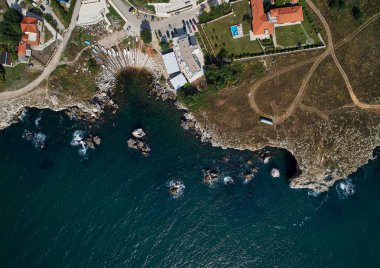 yaz, Tyulenovo, Bulgaristan Karadeniz kıyılarının havadan görünümü