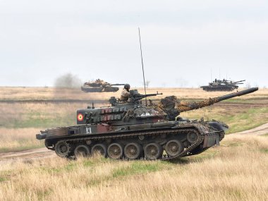 Galati, Romanya - 20 Nisan 2017: askerler Smardan Çokgen Galati County, Romanya Adalet kartal askeri tatbikat sırasında Amerikan ve Romanya; 20 Nisan 2017