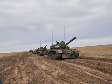 Galati, Romanya - 20 Nisan 2017: askerler Smardan Çokgen Galati County, Romanya Adalet kartal askeri tatbikat sırasında Amerikan ve Romanya; 20 Nisan 2017