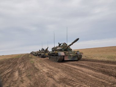 Galati, Romanya - 20 Nisan 2017: askerler Smardan Çokgen Galati County, Romanya Adalet kartal askeri tatbikat sırasında Amerikan ve Romanya; 20 Nisan 2017