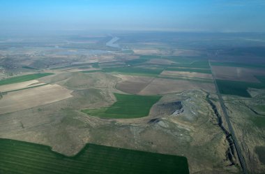 Hava panoramik Dobrogea alanları yaz, Romanya