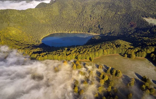 Vista Aérea Del Lago Santa Ana Rumania — Foto de Stock