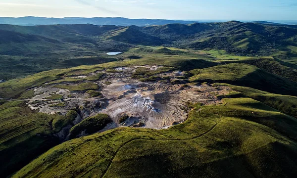 Landschap Met Modderige Vulkanen Van Berca Regio Buzau County Roemenië — Stockfoto