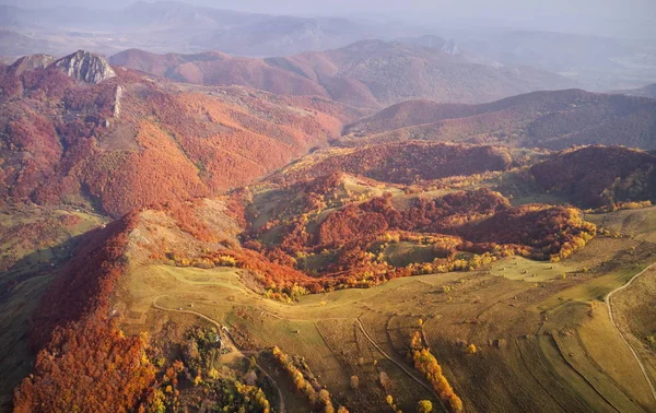 Вид Сельскую Местность Карпат Осенним Утром Румыния — стоковое фото