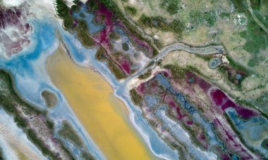 Sulina bölgenin, Dobrogea, Romanya havadan görünümü