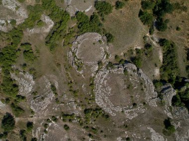 muhteşem kaya oluşumları Dobrogea, Romanya - havadan görünümü