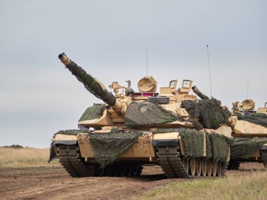 Galati, Romanya - 20 Nisan 2017: askerler Smardan Çokgen Galati County, Romanya Adalet kartal askeri tatbikat sırasında Amerikan ve Romanya; 20 Nisan 2017