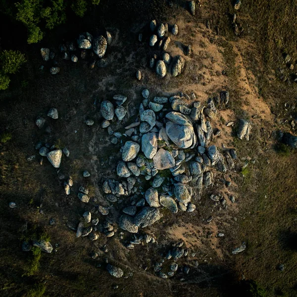 ルーマニアの Dobrogea フィールドの空中パノラマ ビュー — ストック写真