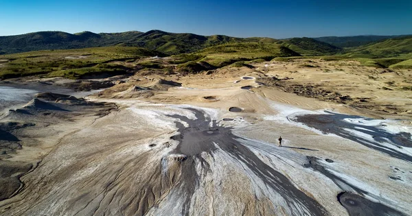 Paisagem Com Vulcões Enlameados Região Berca Buzau County Roménia Vista — Fotografia de Stock