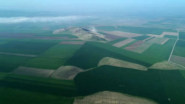 ルーマニアの Dobrogea フィールドの空中パノラマ ビュー — ストック写真