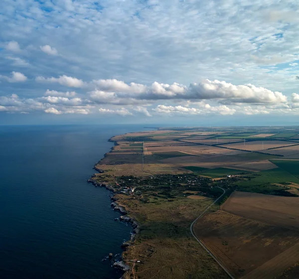 Luchtfoto Van Kust Van Zwarte Zee Zomer Tyulenovo Bulgarije — Stockfoto