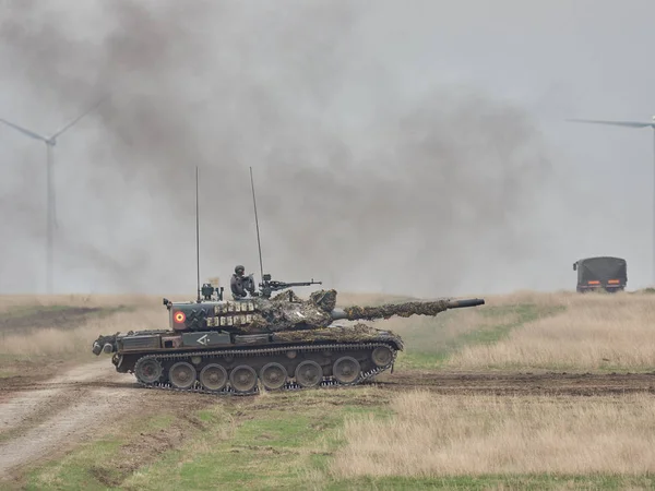 Galati, Romanya - 20 Nisan 2017: askerler Smardan Çokgen Galati County, Romanya Adalet kartal askeri tatbikat sırasında Amerikan ve Romanya; 20 Nisan 2017