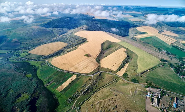 Aerial View Danube River Parches Village Dobrogea Romania — Stock Photo, Image