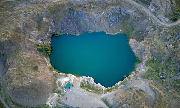 Luftaufnahme Des Iacobdeal Lake Sommer Dobrogea Romani — Stockfoto