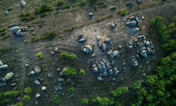 Vue Panoramique Aérienne Des Champs Dobrogea Été Roumanie — Photo