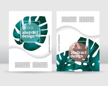 Tropikal yapraklar spa merkezi poster şablonu.