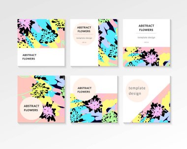 Soyut parlak çiçek poster şablonu. vektör şablonu