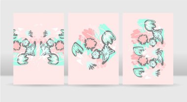 Soyut parlak çiçek poster şablonu. vektör şablonu