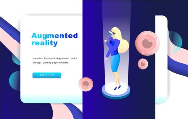 İzometrik sanal gerçeklik kavramı. Vektör eps 10