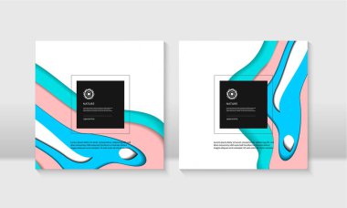 Kavram kare arka planlar soyut kağıt kesme