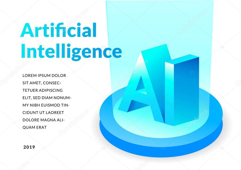 Artificial intelligence concept. isometric 3d illustration. modern technology background