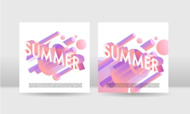 Yaz konsepti izometrik çizimde. vektör şablonu