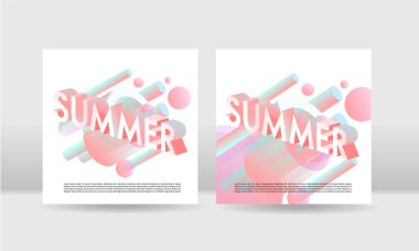 Yaz konsepti izometrik çizimde. vektör şablonu