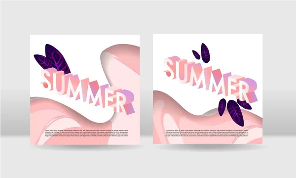 Summer paper cut concept illustration — Stock Vector