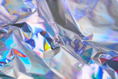 Sanal yanardöner folyo dokusu arka planı. Posterler, kartlar, el ilanları, broşürler, dergiler ve her türlü kapak için kullanılabilir.