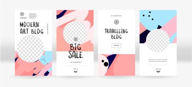 Sosyal medya için soyut arka planlar. Sosyal ağlar için popüler hikayeler şablonları