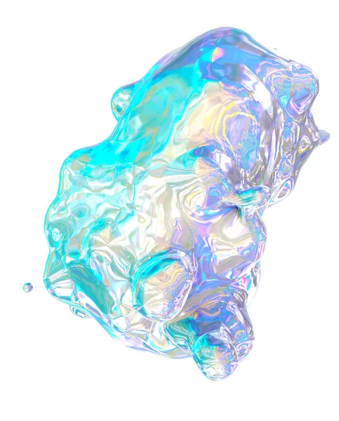 Abstract holographic crumbled foil shape. It can be used in print and web design — Stock Photo, Image