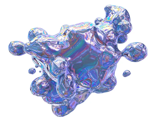 Abstract holographic crumbled foil shape. It can be used in print and web design — Stock Photo, Image