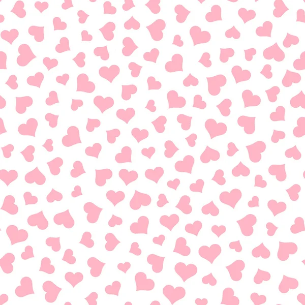 Seamless Pattern Tossed Pink Hearts Various Sizes White Background — Stock Photo, Image