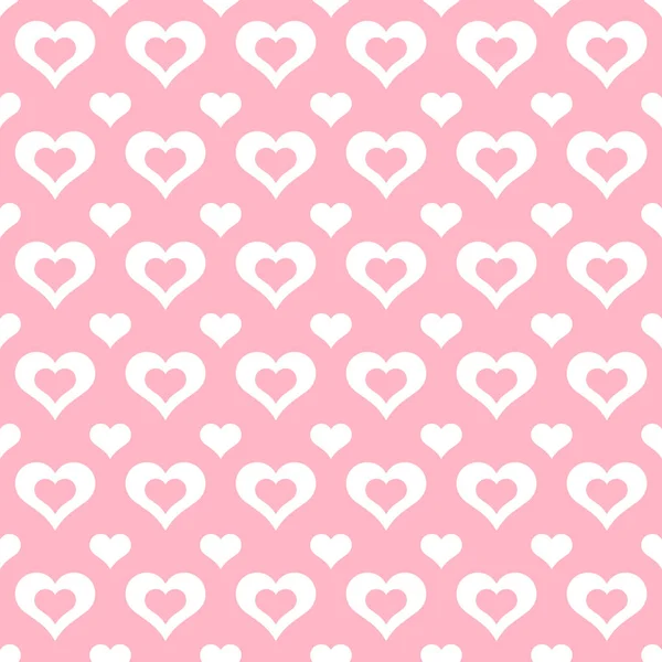 Seamless Pattern White Open Center Hearts Smaller Solid White Hearts — Stock Photo, Image