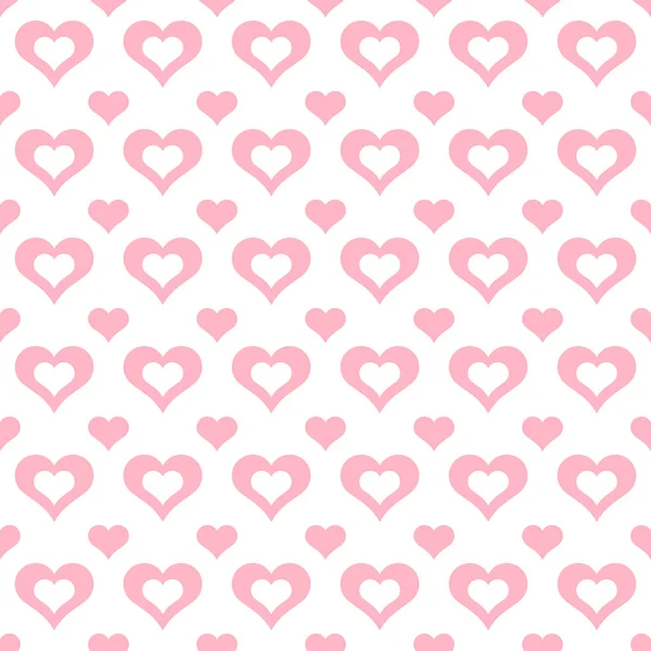 Seamless Pattern Pink Open Center Hearts Smaller Solid Pink Hearts — Stock Photo, Image