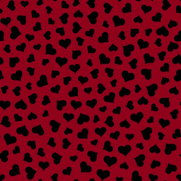 Χωρίς Ραφή Πρότυπο Των Διαφόρων Μεγεθών Μαύρες Καρδιές Tossed Κόκκινο — Φωτογραφία Αρχείου