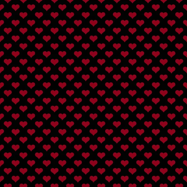 Siyah Arka Plan Üzerine Küçük Kırmızı Kalplerin Seamless Modeli — Stok fotoğraf