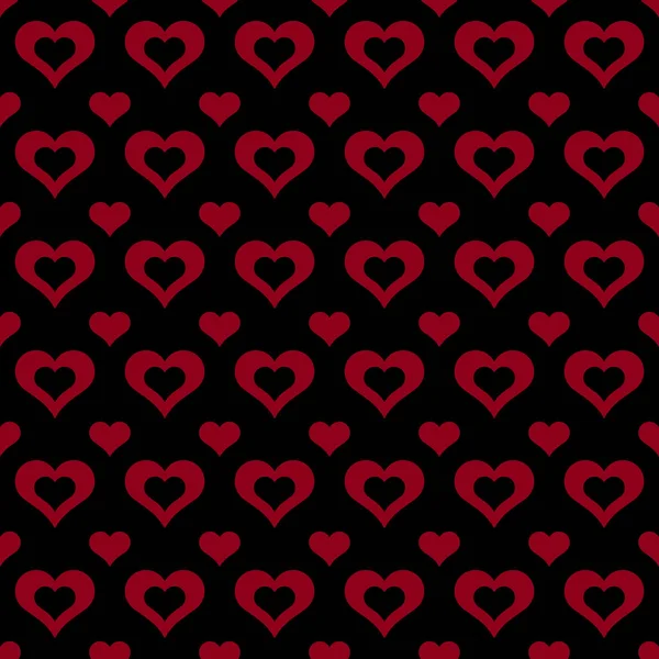 Kalplerin Katı Küçük Açık Büyük Kırmızı Siyah Arka Plan Üzerine — Stok fotoğraf