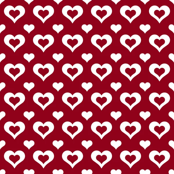 Seamless Pattern White Open Center Hearts Smaller Solid White Hearts — Stock Photo, Image