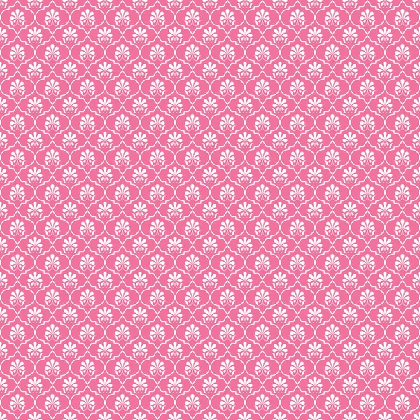 シームレスな小さなアールデコ様式ダマスク ピンク 白のパターン — ストック写真