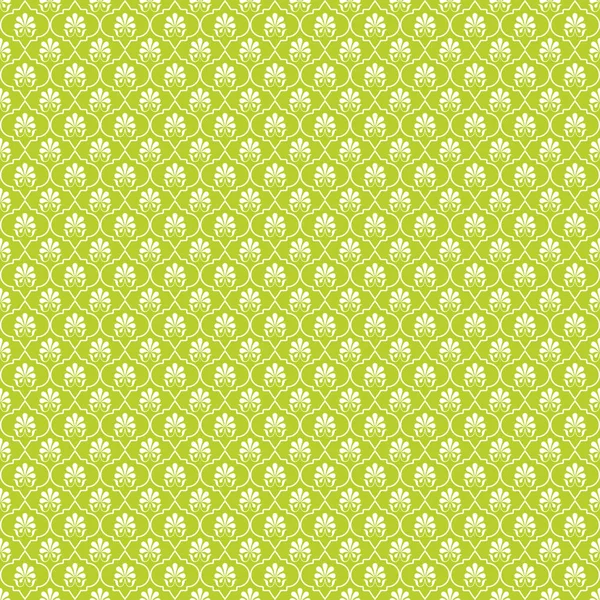 Seamless Art Deco Damask Pattern Green White — Stock Photo, Image