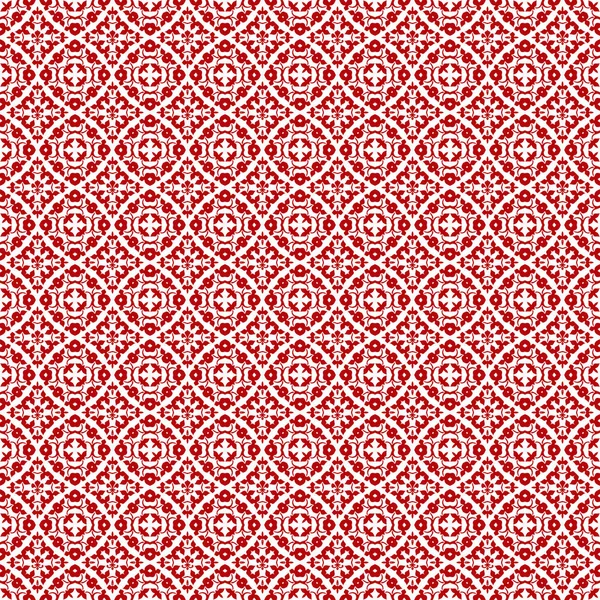 Modello Damasco Senza Cuciture Rosso Bianco — Foto Stock