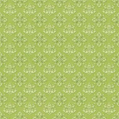 Kesintisiz sarı yeşil Damask deseni
