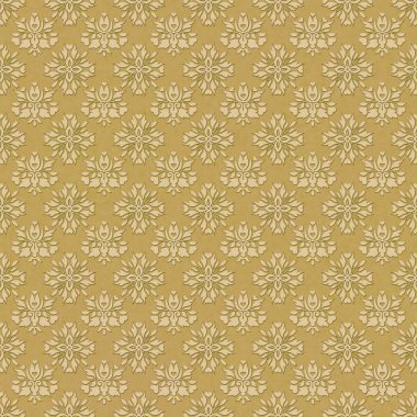 Dikişsiz antika altın Şam desen